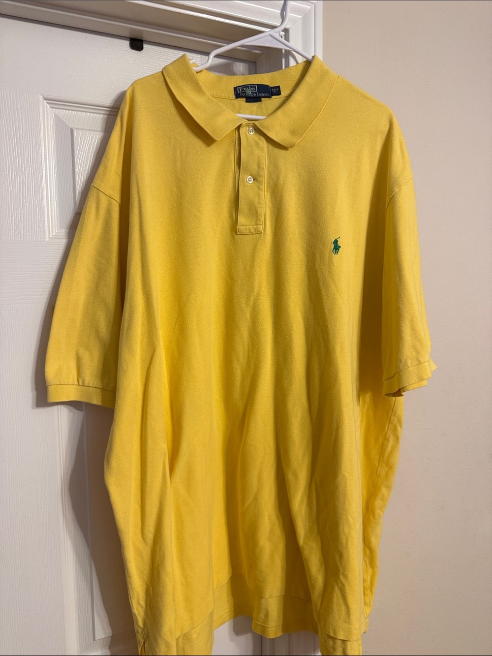 Ralph Lauren Men's Yellow Polo with Green Pony Embroidery